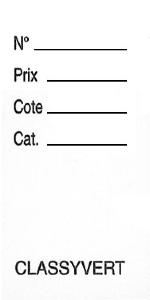 1000 fiches de classement Classyvert 2807 Yvert et Tellier