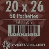 50 pochettes 20 mm x 26 mm double soudure fond noir Yvert 19012