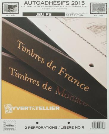 Jeu France Futura FS 2015 1er semestre Autoadhésifs Yvert et Tellier 750013