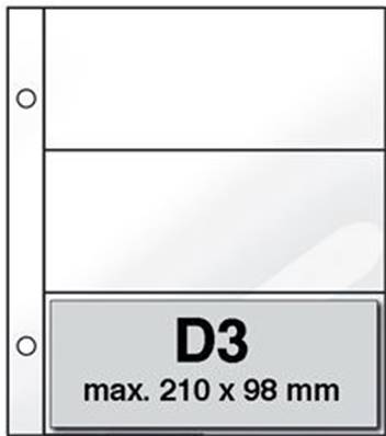 10 gaines transparentes D3 à 3 poches DAVO 23703