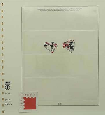 Feuilles France timbres autocollants 2020 à 2021 LINDNER T T132-20SA