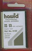 50 pochettes Hawid 6120 simple soudure fond noir 32 x 53 mm 366361