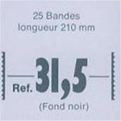 25 bandes ID double soudure fond noir 210 x 31.5 mm ID1031