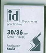 20 pochettes ID double soudure fond noir 30 x 36 mm ID1225