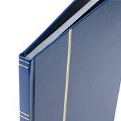 classeur pour timbres 16 pages noires BASIC S16 bleu Leuchtturm 335982
