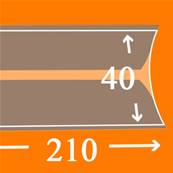 15 bandes Lindner double soudure fond noir 210 x 40 mm HA4040