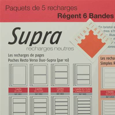 5 recharges neutres Regent Supra 6 bandes Yvert et Tellier 12926