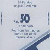 25 bandes ID double soudure fond noir 210 x 50 mm ID1050