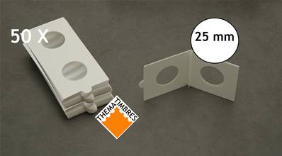 lot de 50 étuis carton HB autocollants 25 mm Hartberger 50025TH