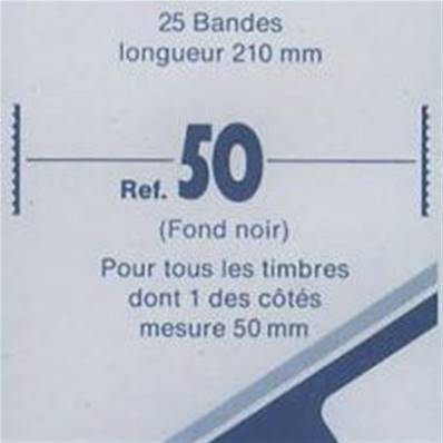 25 bandes ID double soudure fond noir 210 x 50 mm ID1050