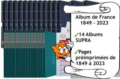 14 Reliures avec étui Supra et feuilles France 1849 à 2023 Yvert & Tellier 91296