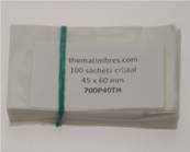 100 sachets cristal 45 x 60 mm + 20 mm de rabat