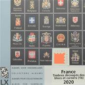 Feuilles 1b Luxe timbres découpés blocs carnets France 2020 DAVO 53750