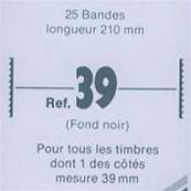 25 bandes ID double soudure fond noir 210 x 39 mm ID1039