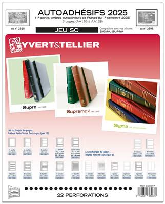 Jeu France SC 2025 1er semestre Autoadhésifs Yvert et Tellier 138967