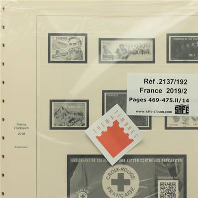 Feuilles France 2019 2e semestre SAFE DUAL 2137-192 sans plaquette