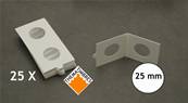 boite de 25 étuis carton HB autocollants 25 mm Hartberger 8320025 1654