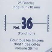 25 bandes ID double soudure fond noir 210 x 36 mm ID1036