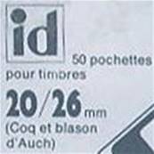 50 pochettes ID double soudure fond noir 20 x 26 mm ID1012