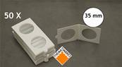 boite de 50 tuis carton HB autocollants 35 mm Hartberger 50035TH