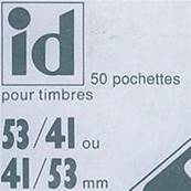 50 pochettes ID double soudure fond noir 53 x 41 mm ID1016