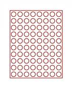 Box rouge pour 80 pieces de 20 cent euro avec alvéole rond 22.25mm LINDNER 2580